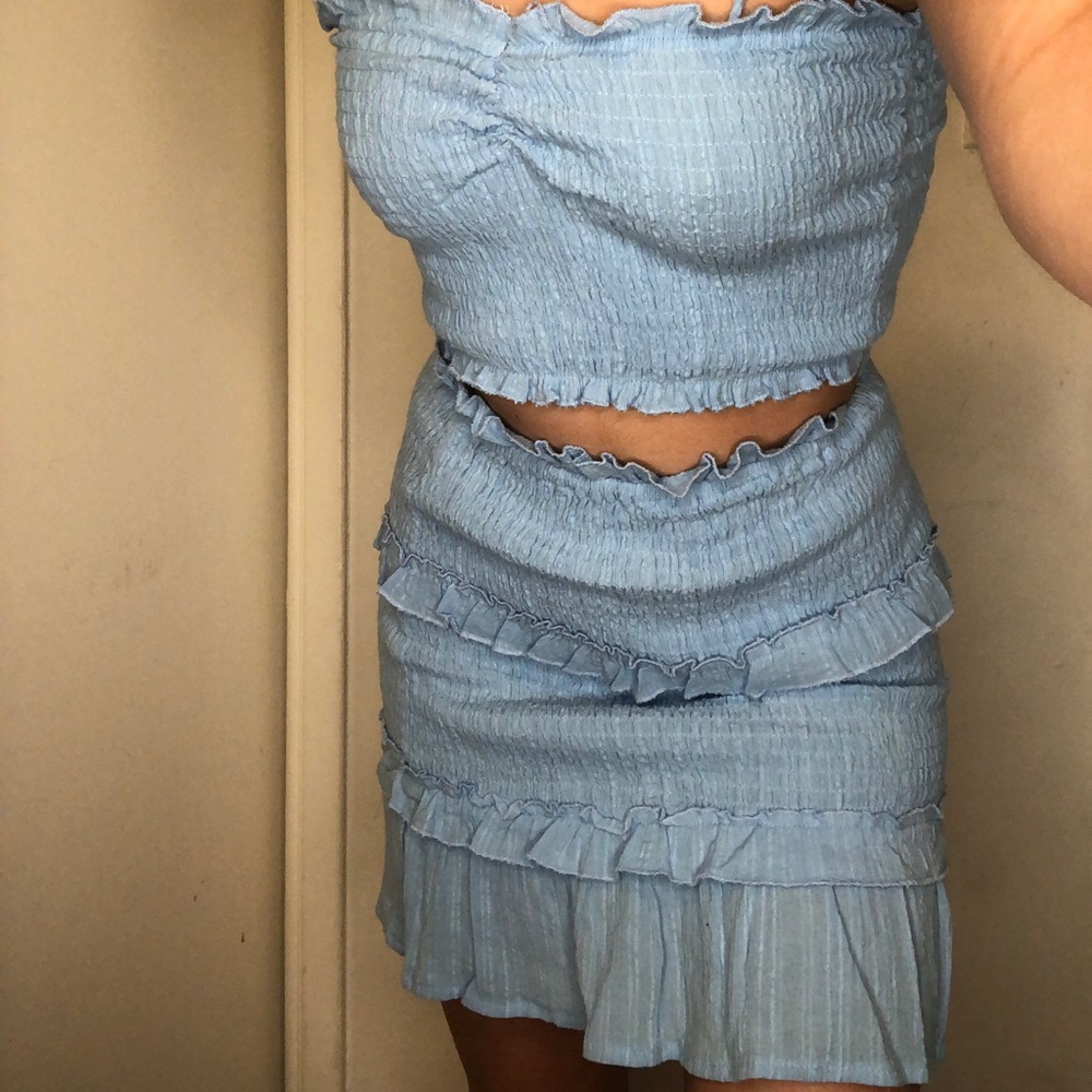 Light Blue Skirt Set